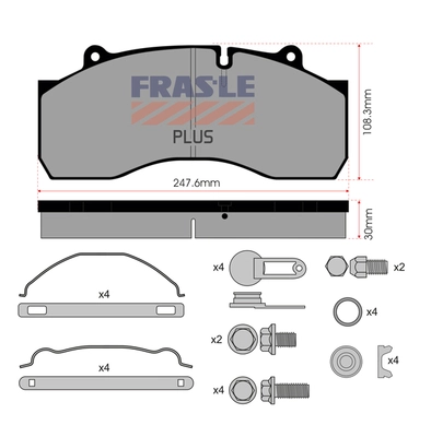 Brake Pad Set, disc brake (PD/170-K016-PLUS)
