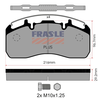 Brake Pad Set, disc brake (PD/195-K019-PLUS)