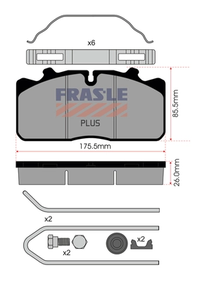 Brake Pad Set, disc brake (PD/124-K018-PLUS)