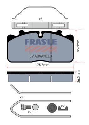 Brake Pad Set, disc brake (PD/124-K018-CV)