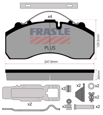 Brake Pad Set, disc brake (PD/116-K021-PLUS)