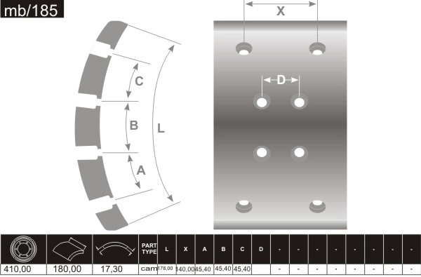 Brake Lining, drum brake