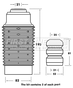 Dust Cover Kit, shock absorber (FPK7056)