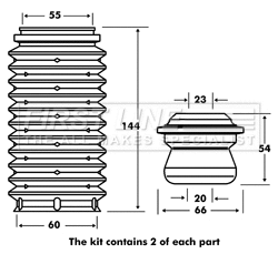 Dust Cover Kit, shock absorber (FPK7116)