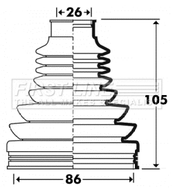 Bellow Kit, drive shaft (FCB2912)