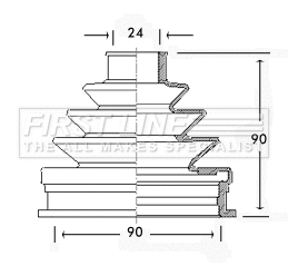 Bellow Kit, drive shaft (FCB2240)
