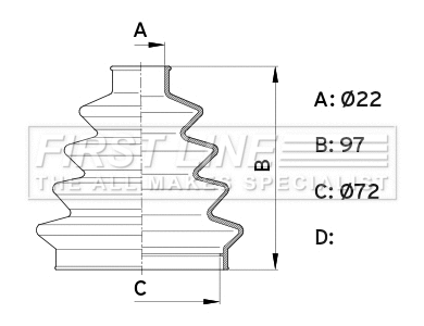 Bellow Kit, drive shaft (FCB1007)