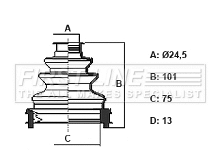 Bellow Kit, drive shaft (FCB6425)
