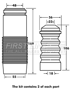 Dust Cover Kit, shock absorber (FPK7047)