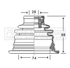 Bellow Kit, drive shaft (FCB2780)