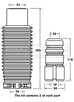 Dust Cover Kit, shock absorber (FPK7066)