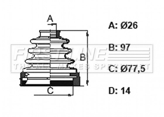 Bellow Kit, drive shaft (FCB6158)