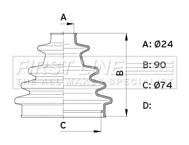 Bellow Kit, drive shaft (FCB1004)