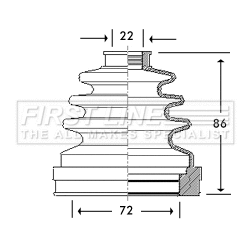 Bellow Kit, drive shaft (FCB2782)