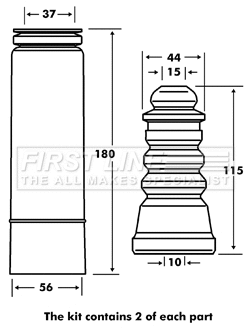 Dust Cover Kit, shock absorber (FPK7060)