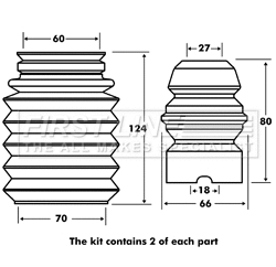 Dust Cover Kit, shock absorber (FPK7011)