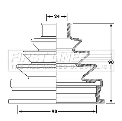 Bellow Kit, drive shaft (FCB6188)