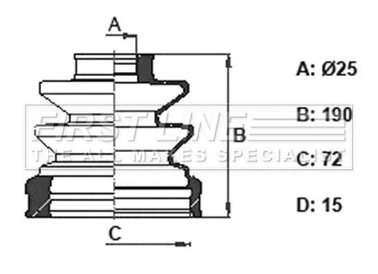 Bellow Kit, drive shaft (FCB6348)