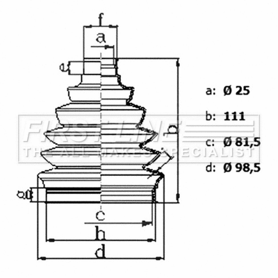 Bellow Kit, drive shaft (FCB6436)