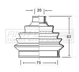Bellow Kit, drive shaft (FCB2256)