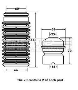 Dust Cover Kit, shock absorber (FPK7033)