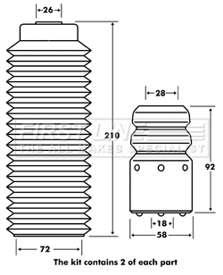 Dust Cover Kit, shock absorber (FPK7098)