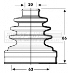 Bellow Kit, drive shaft (FCB2801)