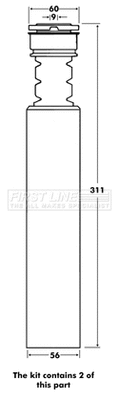 Dust Cover Kit, shock absorber (FPK7106)