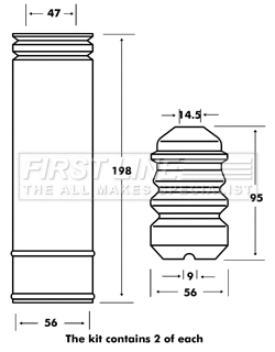 Dust Cover Kit, shock absorber (FPK7017)