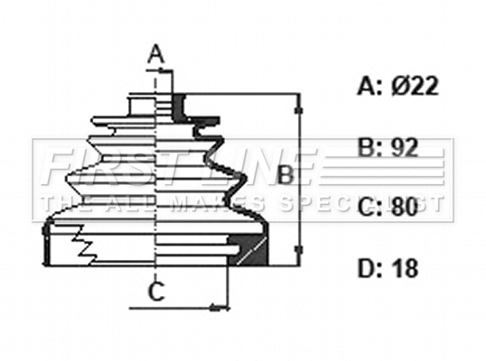 Bellow Kit, drive shaft (FCB6322)