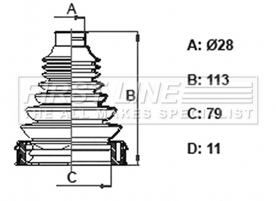 Bellow Kit, drive shaft (FCB6407)
