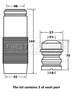 Dust Cover Kit, shock absorber (FPK7055)