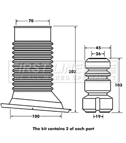 Dust Cover Kit, shock absorber (FPK7100)