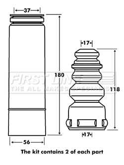 Dust Cover Kit, shock absorber (FPK7085)