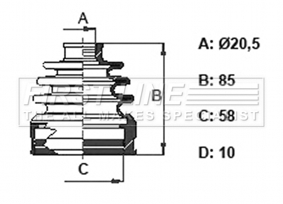 Bellow Kit, drive shaft (FCB6371)