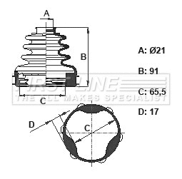 Bellow Kit, drive shaft (FCB6108)