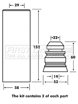 Dust Cover Kit, shock absorber (FPK7107)
