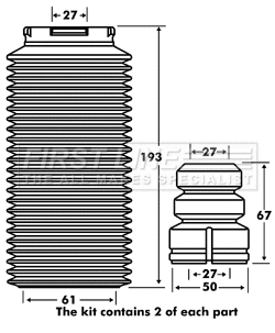 Dust Cover Kit, shock absorber (FPK7036)