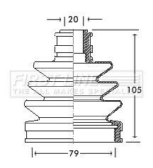 Bellow Kit, drive shaft (FCB2066)
