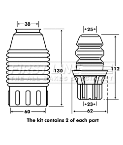 Dust Cover Kit, shock absorber (FPK7044)
