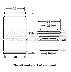 Dust Cover Kit, shock absorber (FPK7117)