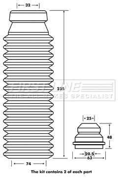 Dust Cover Kit, shock absorber (FPK7110)