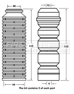 Dust Cover Kit, shock absorber (FPK7086)