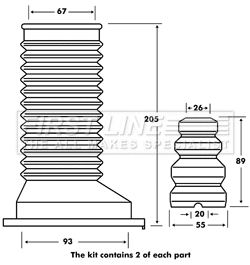 Dust Cover Kit, shock absorber (FPK7101)