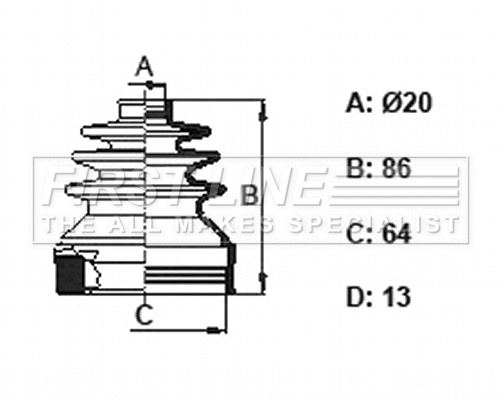Bellow Kit, drive shaft (FCB6157)