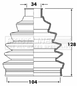 Bellow Kit, drive shaft (FCB6090)