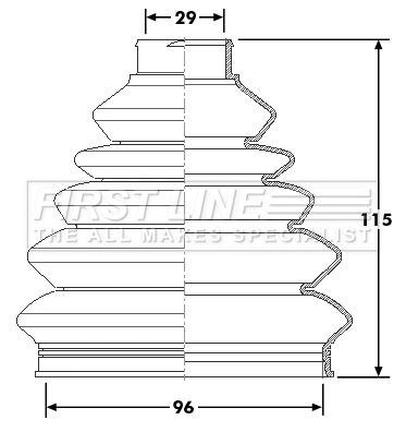 Bellow Kit, drive shaft (FCB6180)