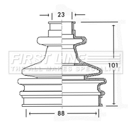 Bellow Kit, drive shaft (FCB2201)