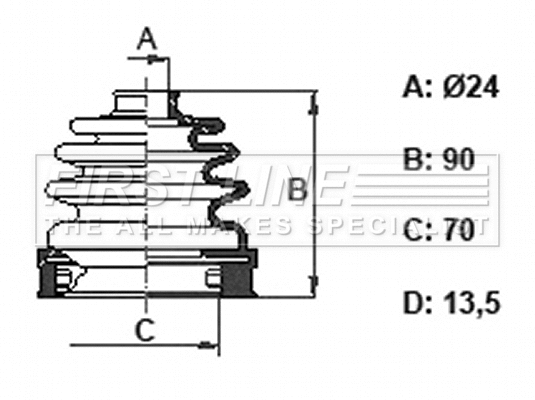 Bellow Kit, drive shaft (FCB6401)