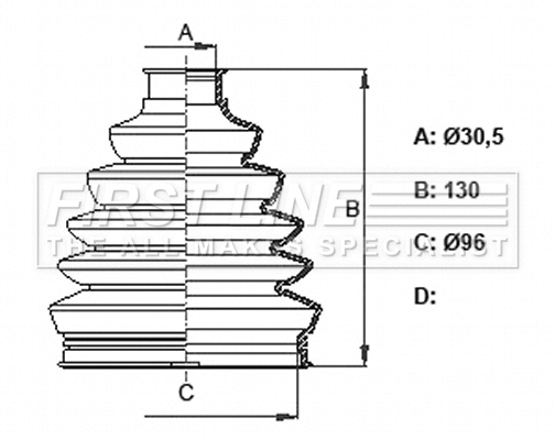Bellow Kit, drive shaft (FCB6332)